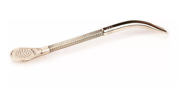 Matesur Pico de Loro Alpaca Uruguayan Straw  Bombilla Pico de Loro Cincelada con Filtro Cuchara