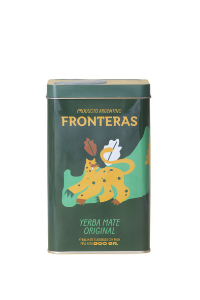 Fronteras Yerba Mate Original Can with Traditional Yerba Mate Flavor with Stems, 500 g / 1.1 lb
