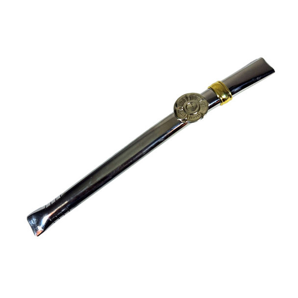 Bombilla Chata Flat Stainless Steel Straw with Flower Charm, Durable & Stylish