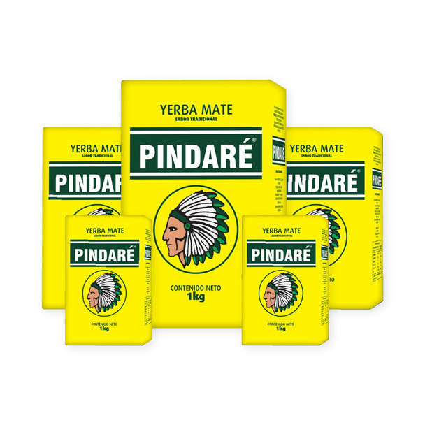 Pindare Premium Yerba Mate Fine Grind Uruguayan Style Padrón Uruguayo, 1 kg / 2.2 lb (pack of 5)