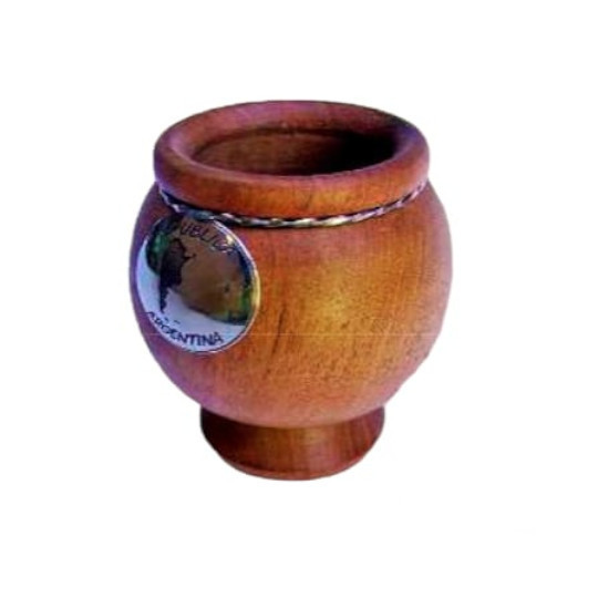 Mate de Madera Algarrobo Wood with Alpaca Details Argentina Design