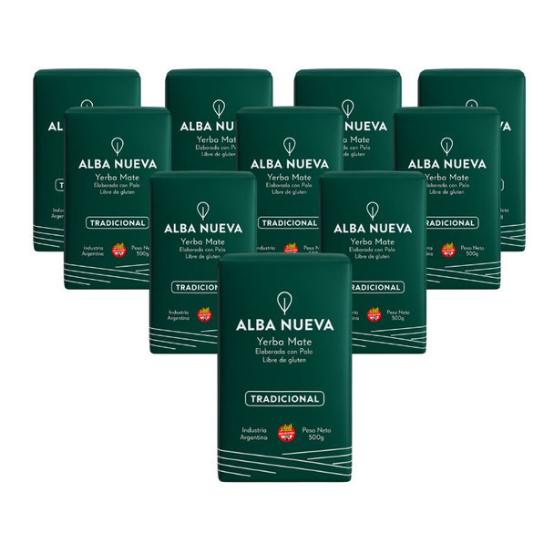 Alba Nueva Yerba Mate Tradicional by Zaira Nara, 500 g / 17.64 oz (10 count)