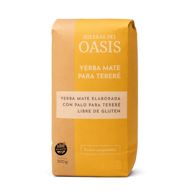 Hierbas del Oasis Tereré Yerba Mate for Refreshing Cold Drink "Tereré", 500 g / 1.1 lb