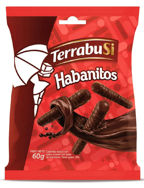 Mini Habanitos Small Biscuits Chocolate Coated by Terrabusi, 60 g / 2.1 oz