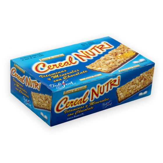 Cereal NUTRI Cereal Bar by Felfort with Rice, Corn, Oats & Peanuts, 24 x 21 g / 24 x 0.74 oz