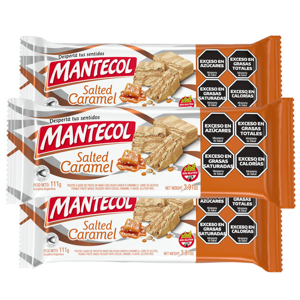 Mantecol Salted Caramel Peanut Dessert with Cocoa Flavor, 111 g / 3.9 oz (pack of 3)