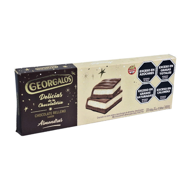 Georgalos Chocolate Delights with Almond Filling Chocolate Relleno Sabor Almendras, 100 g / 3.53 oz