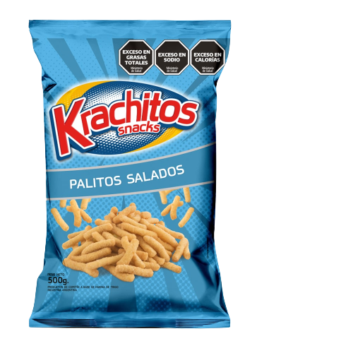 Krachitos Salty Snacks Sticks Palitos Salados Super Bag, 500 g / 17.63 oz bag