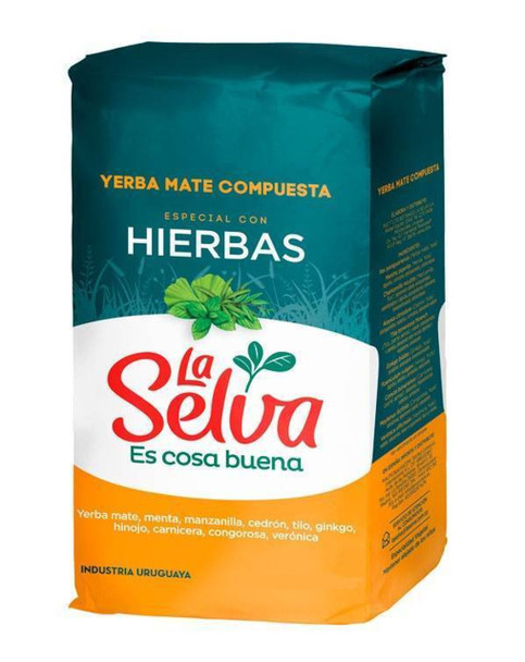 La Selva Yerba Mate Hierbas Compuesta Especial Con Hierbas Yerba Mate with Herbs, 1 kg / 35.27 oz
