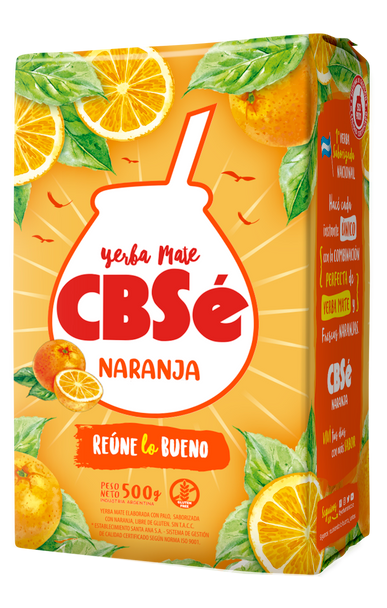 CBSé Yerba Mate Naranja Orange Wholesale Bulk Pack, 500 g / 1.1 lb (pack of 12)