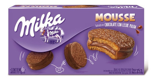 Milka Alfajor Minicake with Chocolate Mousse, 252 g / 8.88 oz (box of 6)