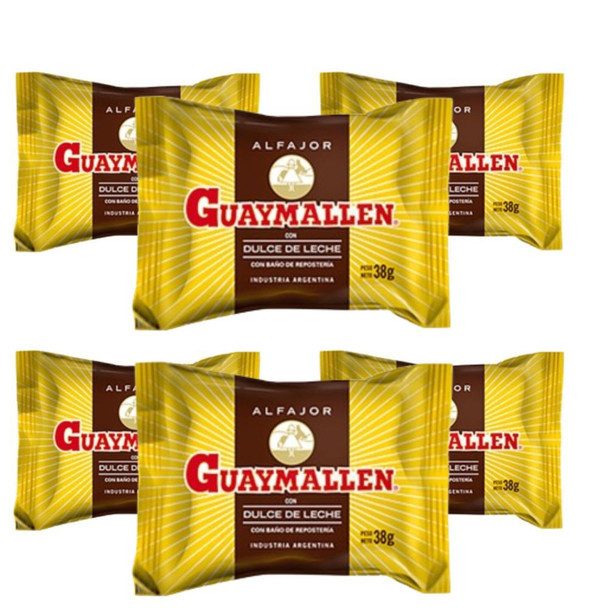 Guaymallen Alfajor Chocolate with Dulce de Leche, 38 g / 1.3 oz (pack of 6)