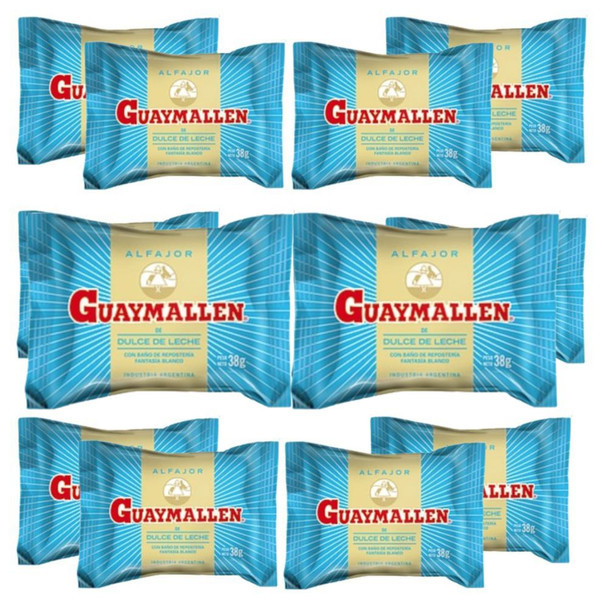 Guaymallen Alfajor White Chocolate with Dulce de Leche, 38 g / 1.3 oz (pack of 12)