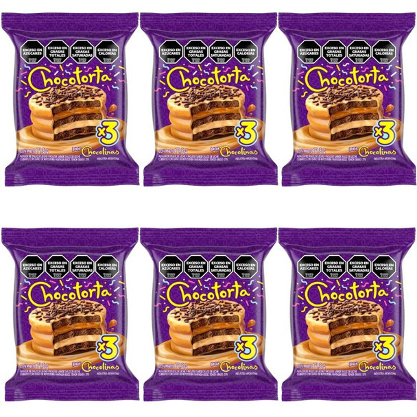 Chocolinas Triple Chocotorta Alfajor with Dulce de Leche & Mousse, 71.5 g / 2.52 oz (pack of 6)