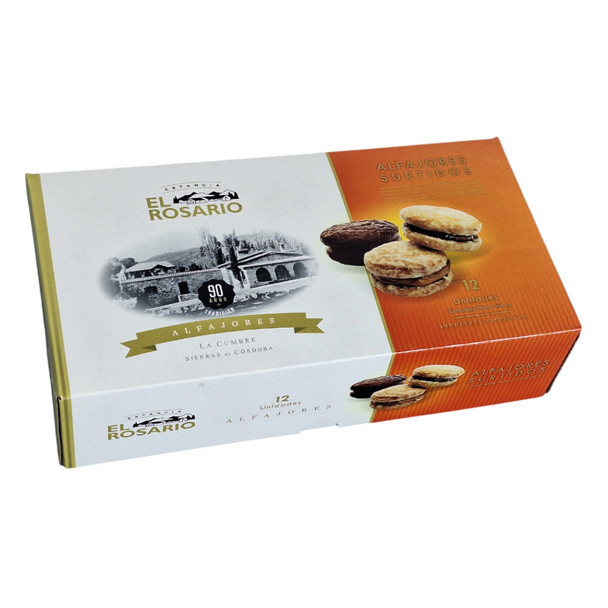 Estancia El Rosario Alfajores Cordobeses Surtidos Sprinkled Sugar & Chocolate Alfajores with Fruit Jelly & Dulce de Leche Filling, 38 g / 1.34 oz ea (box of 12 alfajores)