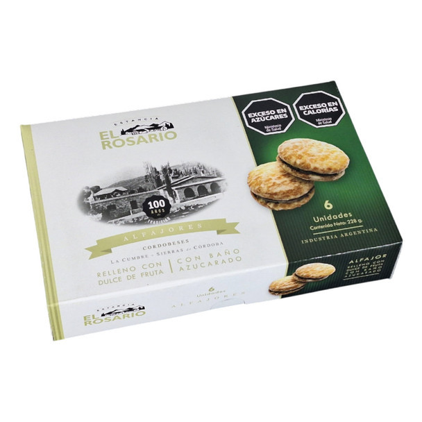 Estancia El Rosario Sprinkled Sugar Alfajor with Fruit Jelly Filling Alfajores Cordobeses, 38 g / 1.34 oz ea (box of 6 alfajores)
