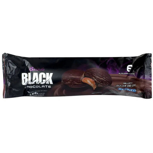 Portezuelo Alfajor Negro Black Milk Chocolate Alfajor Filled with Dulce de Leche from Uruguay, 25 g / 0.88 oz ea (pack of 6)