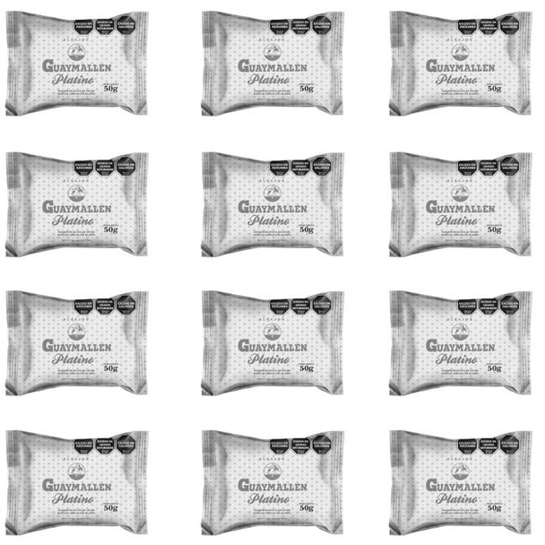 Guaymallén Platino Alfajor with Dulce de Leche, White Chocolate Coated, 50 g / 1.76 oz (pack of 12)
