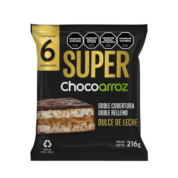 Super Chocoarroz Alfajor with Dulce de Leche, 216 g / 7.62 oz (pack of 6)