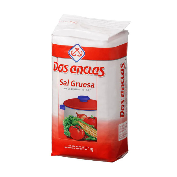 Dos Anclas Sal Gruesa Coarse Salt, 1 kg / 2.2 lb Bag