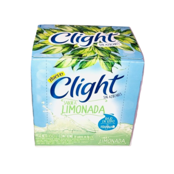 Jugo Clight Limonada Powdered Juice Lemon Flavor No Sugar, 8 g /  0.3 oz (box of 20)
