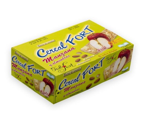 Cereal FORT Cereal Bar by Felfort with Apple & Almonds, 24 x 22 g / 24 x 0.8 oz