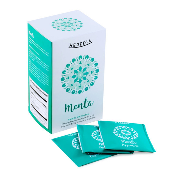 Heredia Té Menta Herbal Mix - Natural Herbs & No Preservatives (25 bags)