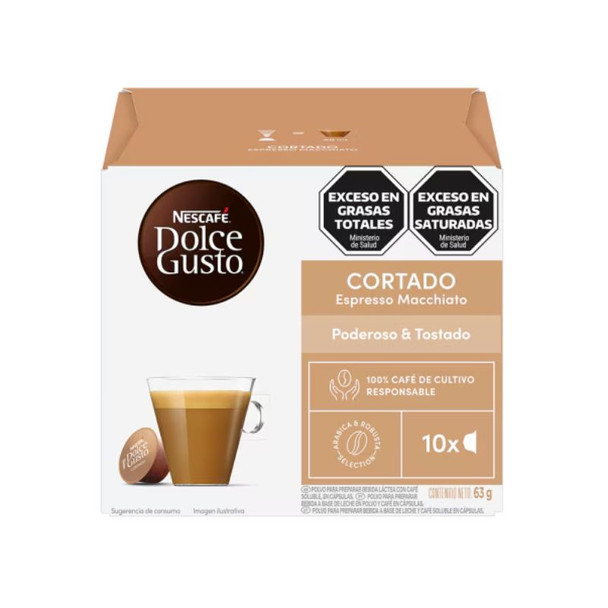 Nescafé Dolce Gusto Cortado Espresso Macchiato Coffee Capsules, 63 g / 2.22 oz (box of 10)