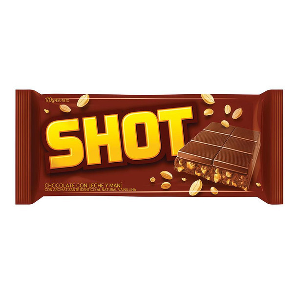Shot Milk Chocolate Bar with Peanuts, 170 g / 6 oz bar