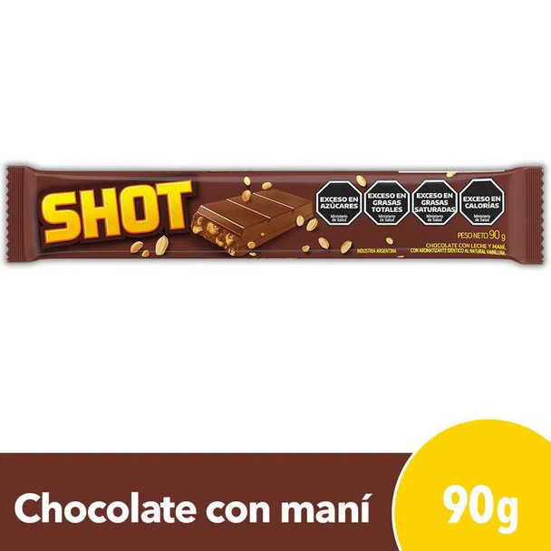 Shot Milk Chocolate Bar with Peanuts, 90 g / 3.17 oz bar