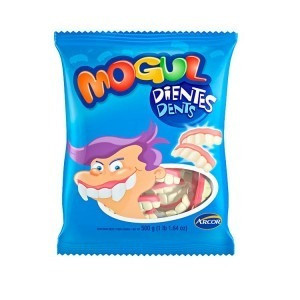 Mogul Gomitas Dientes Sabor Frutilla y Yogur Teeth Shaped Candies Gummies Strawberry Yoghurt Flavor Kid's Favorite, 500 g / 17.6 oz