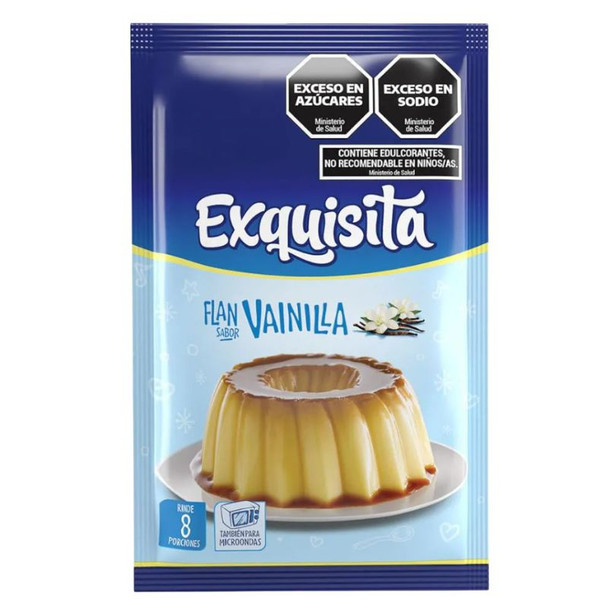 Exquisita Vanilla Powder Ready to Make Flan, 8 servings per pouch, 40 g / 1.41 oz ea