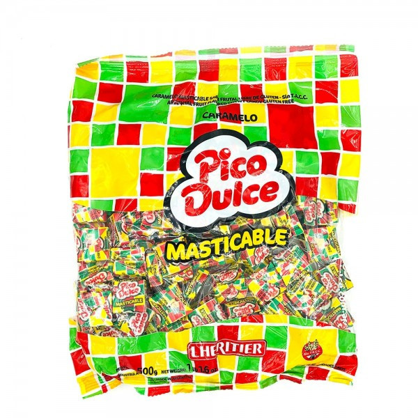 Pico Dulce Caramelos Masticables Fruit Flavored Chewy Candy, 500 g / 1.1 lb (pack of 165 units)
