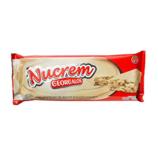 Nucrem Soft Peanut Nougat Soft Candy Bar - Gluten Free, 290 g / 10.22 oz large bar