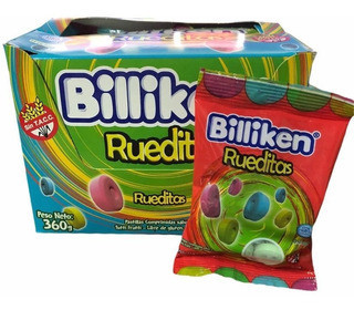 Billiken Rueditas Pastillas Hard Candy, 30 g / 1.05 oz (box of 12)