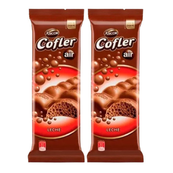 Cofler Air Chocolate Con Leche Aireado Airy Milk Chocolate Bar, 100 g / 3.52 oz ea (pack of 2 bars)