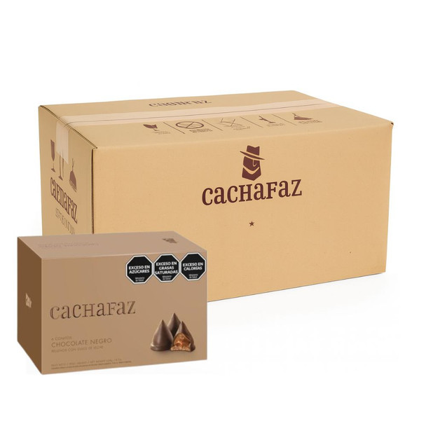 Cachafaz Dulce de Leche Conitos Cone Cookies Filled with Creamy Dulce de Leche and Milk Chocolate Covered Wholesale Bulk Box, 228 g / 8 oz (6 units x 12 boxes)
