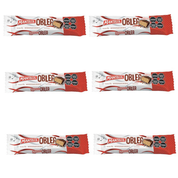 Mantecol Oblea Flavor Semi-Soft Peanut Butter Chocolate Coating, 27 g / 0.95 oz (pack of 6)