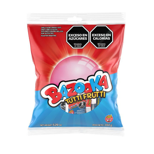 Bazooka Chicle Globo Tutti Frutti Bubble Gum, 150 g / 5.29 oz