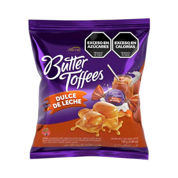Butter Toffees Hard Candy with Dulce de Leche Filling, Gluten-Free Caramelos Rellenos de Dulce de Leche, 140 g / 4.93 oz