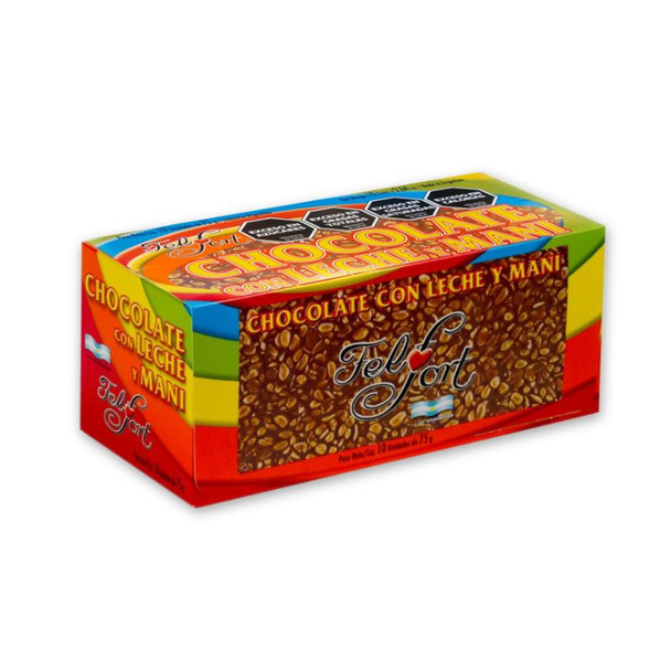 Felfort Milk Chocolate & Peanut Bars, 75 g / 2.64 oz ea (box of 10)