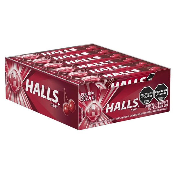 Halls Cherry Flavored Hard Candy, 302.4 g / 10.66 oz (box of 12)