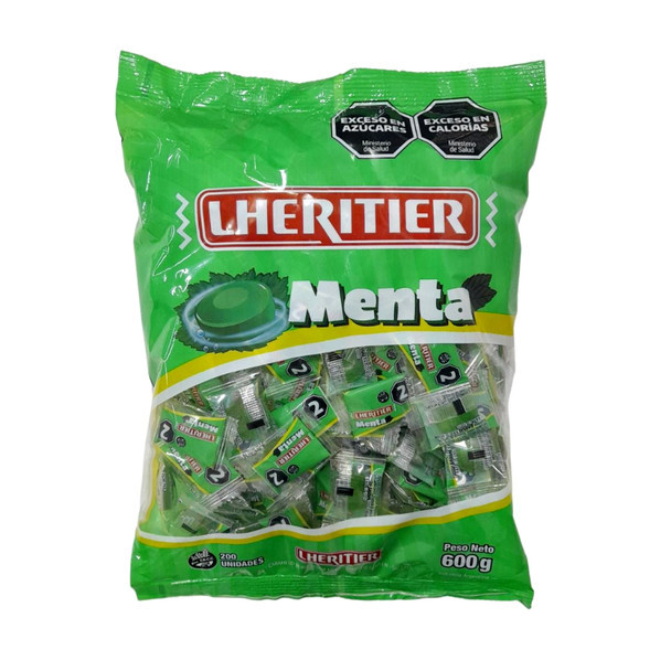 Lheritier Mint Flavor Hard Sweets Delicious and Refreshing Caramelos de Menta, 600 g / 21.16 oz