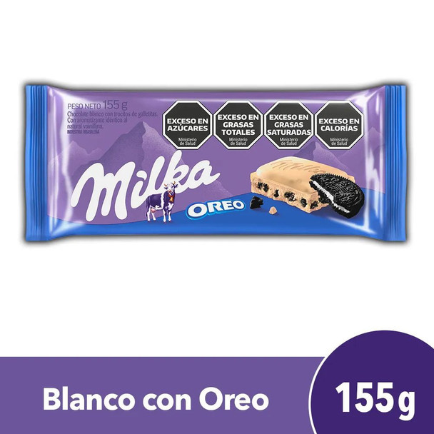 Milka Oreo White Chocolate Bar with Oreo Pieces, 155 g / 5.46 oz