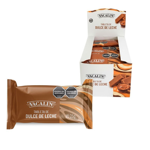 Vacalin Dulce de Leche Tablet Bar, 25 g / 0.88 oz (box of 18)