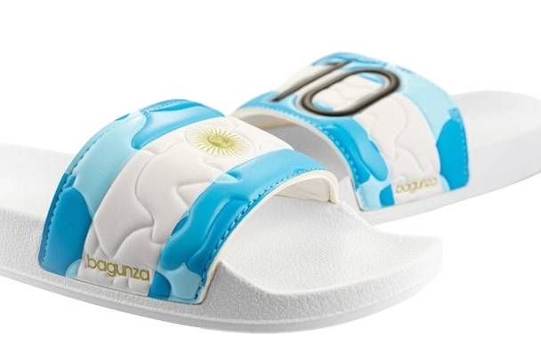 Bagunza White Flip-Flop Slide Sandals MESS10 Ojotas Chancletas Sandalias Selección Argentina, National Team
