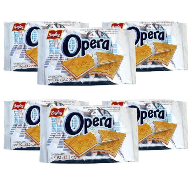 Opera Thin Sweet Orange Flavored Cream Wafers, 92 g / 3.2 oz (pack of 6)