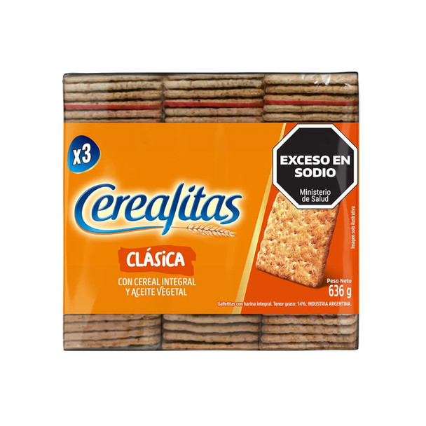 Cerealitas Wholegrain Crackers Galletitas, 636 g / 22.43 oz tripack