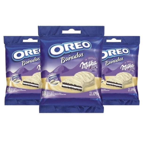 Oreo Bañadas En Chocolate White Chocolate Covered Oreo, 119 g / 4.19 oz  (pack of 3)
