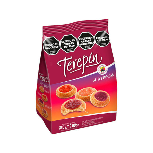 Terepín Surtipepas Assorted Filled Pepas - Peach, Strawberry, Berry & Quince, 360 g / 12.69 oz